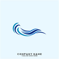Naklejka premium Water wave Logo Template