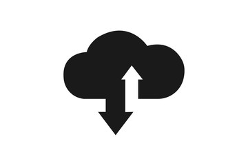 cloud storage icon, download and upload icon vector illustration