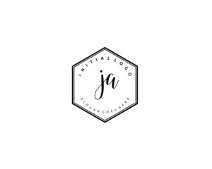  JA Initial letter logo template vector