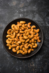 Kaju Pakoda/pakora OR Cashew Nut Fritters or bhajji, is a tasty snack from India, served as Chakna