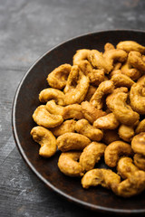 Kaju Pakoda/pakora OR Cashew Nut Fritters or bhajji, is a tasty snack from India, served as Chakna