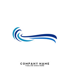 Naklejka premium Water wave Logo Template