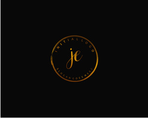  JE Initial letter logo template vector