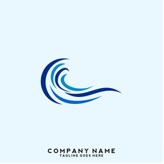 Naklejka premium Water wave Logo Template