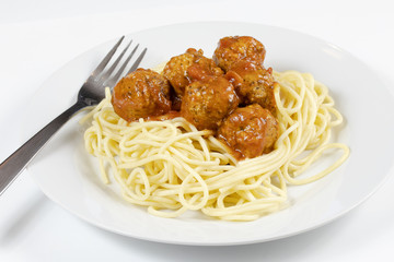 boulettes sauce tomate et spaghetti