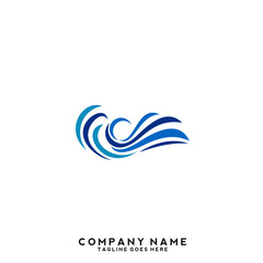Obraz premium Water wave Logo Template