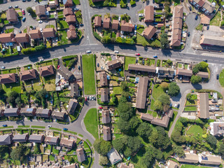 Aerial photo of the British town of Middleton in Leeds West Yorkshire showing typical suburban...