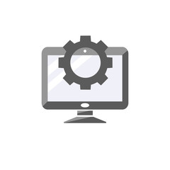 Computer settings color vector illustration