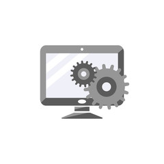 Computer settings color vector illustration