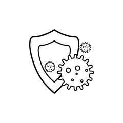 Antibacterial protection vector icon on white background