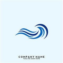 Obraz premium Water wave Logo Template