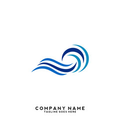 Fototapeta premium Water wave Logo Template