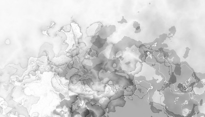 Abstract images of grey watercolor droplets are beautifully presented in an exotic and attractive way on a gray background