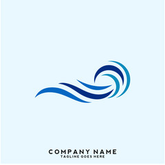 Obraz premium Water wave Logo Template