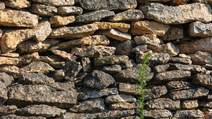 Wall of stone bricks as a background