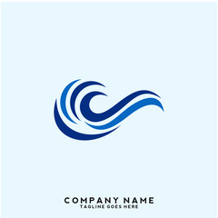 Naklejka premium Water wave Logo Template
