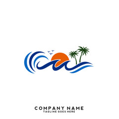 Water wave Logo Template