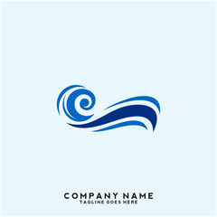 Naklejka premium Water wave Logo Template