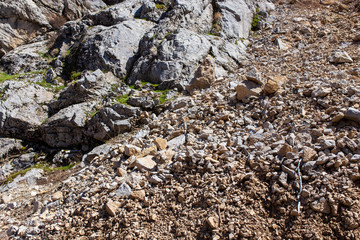 Rocks in the mountains as background