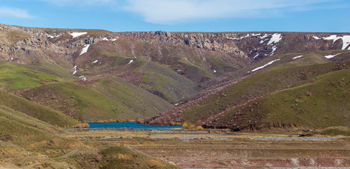 Blue lake in the mountains