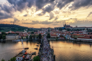 Obraz premium charles bridge view from the tower