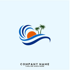 Water wave Logo Template