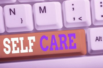 Word writing text Self Care. Business photo showcasing the practice of taking action to improve one...