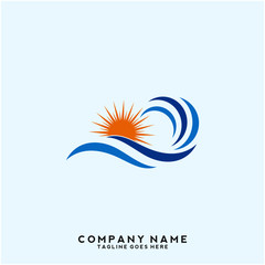 Obraz premium Water wave Logo Template