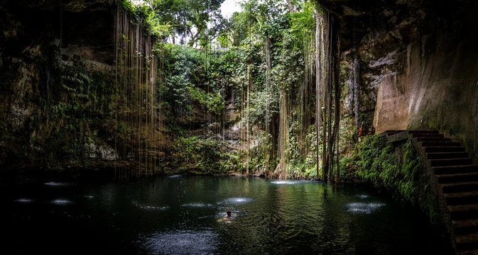 swimming in cenote