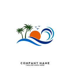 Water wave Logo Template
