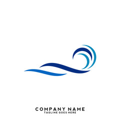 Naklejka premium Water wave Logo Template
