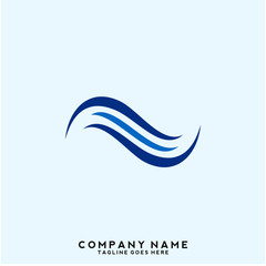 Naklejka premium Water wave Logo Template