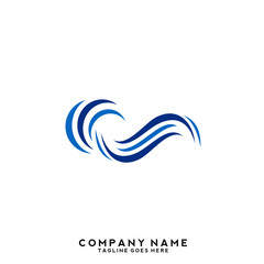 Naklejka premium Water wave Logo Template
