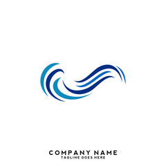 Obraz premium Water wave Logo Template