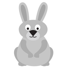 Fototapeta na wymiar Cute hare sitting on its hind legs. Vector flat illustration isolated on the white background