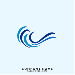 Naklejka premium Water wave Logo Template