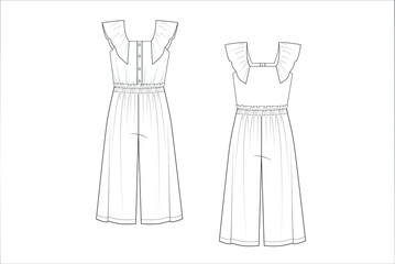 drawn fashion Decorative dress, clothing,  Vector illustration in old ink style for girl kids