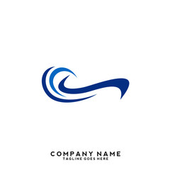 Naklejka premium Water wave Logo Template