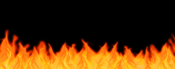 Illustration of flame. black background. 炎のイラスト　黒背景	