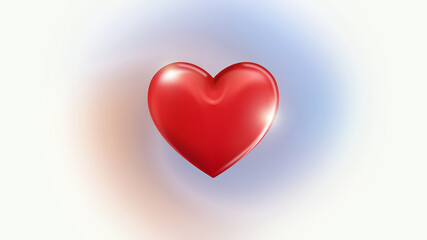 Obraz na płótnie Canvas 3d illustration of a red heart love valentine isolated background