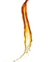 Splash of coffee on white background