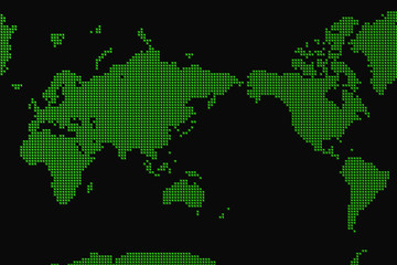 Fototapeta na wymiar World map composed of three-dimensional dots. 立体的なドットで構成された世界地図