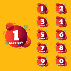 ПDays left to go banners collection badges sale, landing page, banner set eps 10
