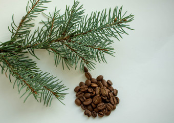 roasted coffee beans isolated in white background cutout