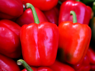 vegetables mixed green red yellow, tomatoes mixed with Indian bell pepper