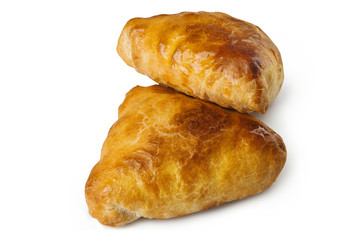 bakery products on white background