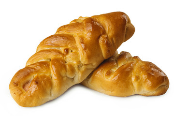 bakery products on white background