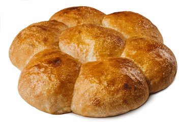 bakery products on white background
