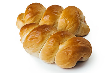 bakery products on white background