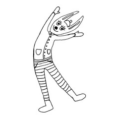 2020 Happy New Year. Set of cute little cartoon toys. New year and Christmas characters. Christmas animals simple illustration for greeting cards, calendars, prints